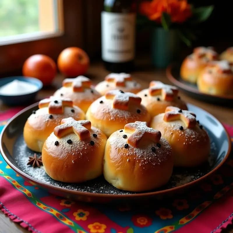 Pan de Muerto Mexicano con Azúcar y Semillas de Anís: Receta Tradicional para Día de Muertos
