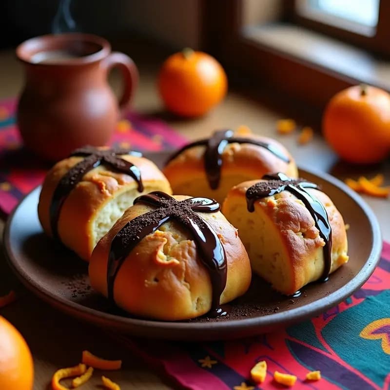 Pan de Muertos con Chocolate y Naranja: Receta Mexicana Vegana Sin Huevos