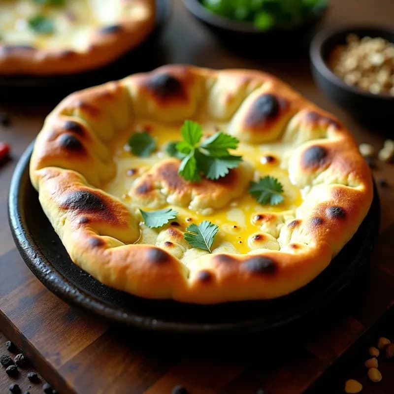 Pan Naan con Ajo y Queso Paneer: Receta India en Sartén y Sin Horno
