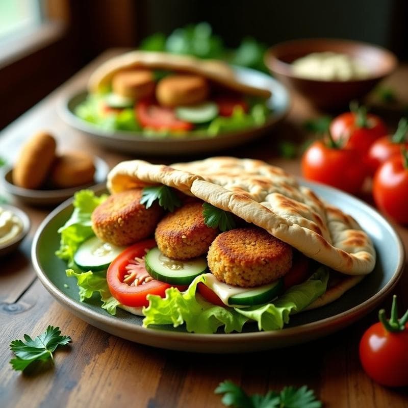 Pan Pita Relleno de Falafel Ahumado: Receta Rápida y Alta en Proteína en 25 Minutos