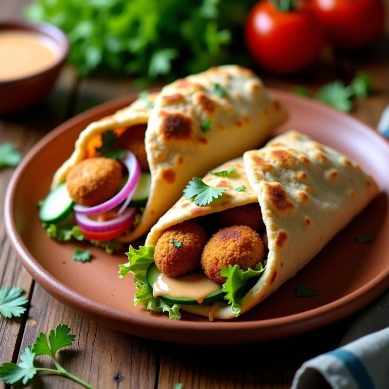 Pan Pita Relleno de Falafel Casero: Receta en Airfryer con Salsa de Tahini