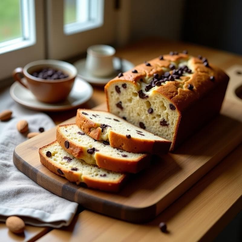 Pan de plátano y almendras con chips de chocolate negro: Desayuno Sin Harina y Sin Lácteos