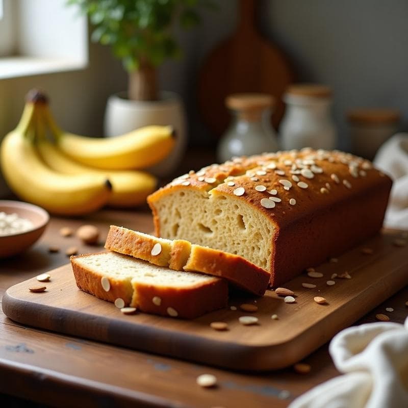 pan-de-platano-y-almendras-sin-harina: Receta Keto Sin Azúcar y Alta en Fibra
