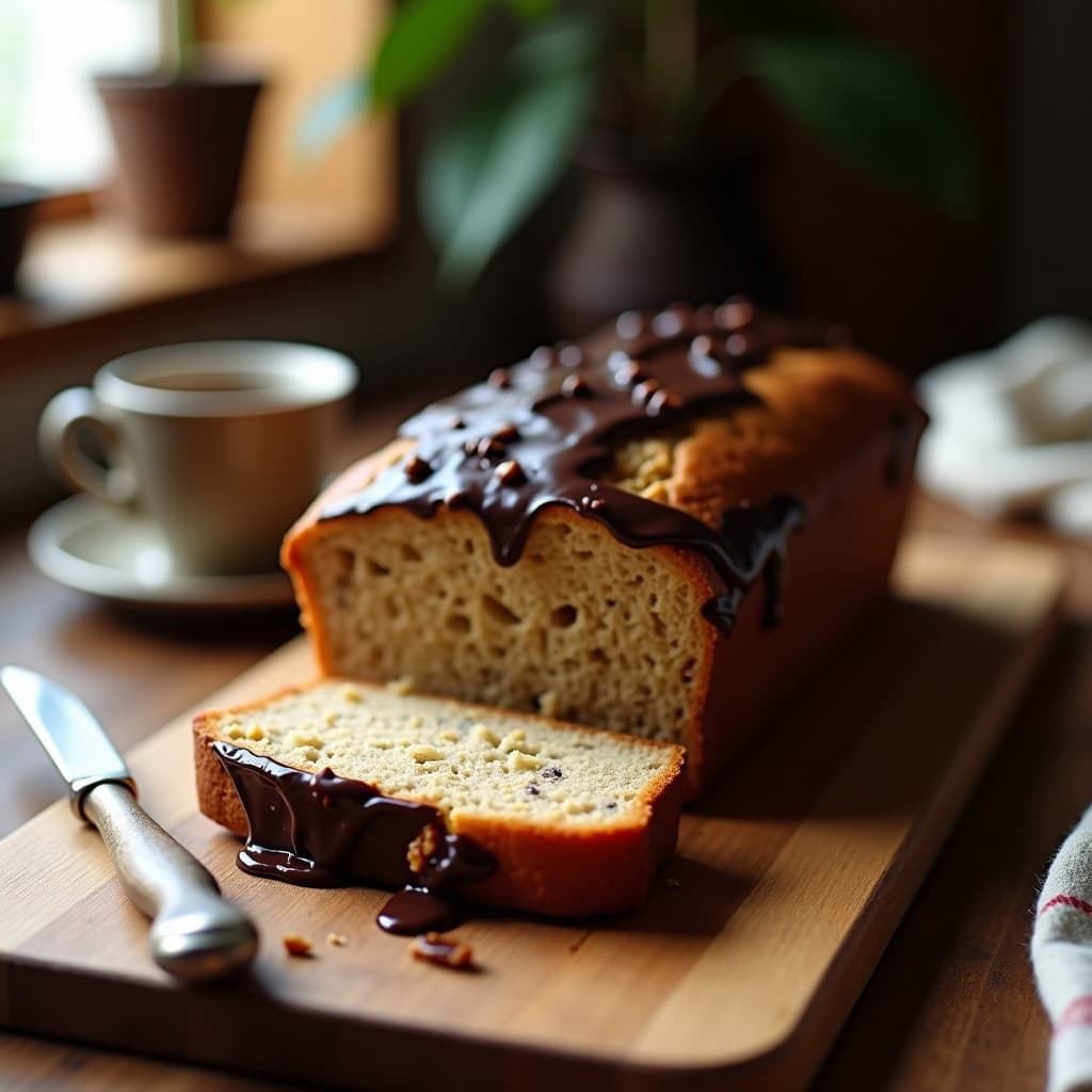 Pan de Plátano y Cacahuete con Chocolate Derretido: Receta Sin Harina y Sin Azúcar