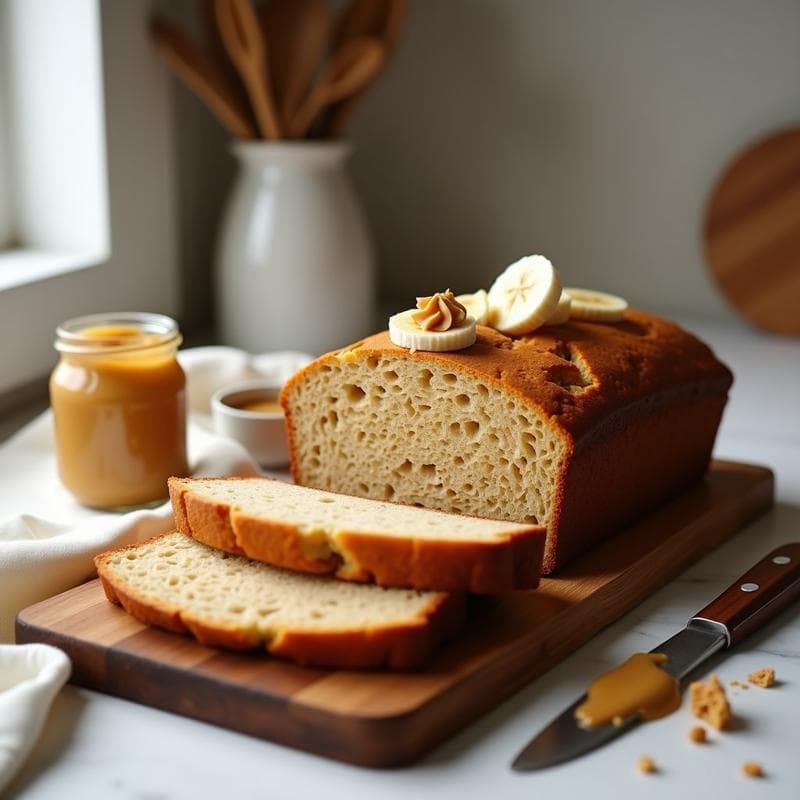 Pan de Plátano y Cacahuete con Semillas de Lino: Desayuno Sin Harina y Alto en Fibra en 20 Minutos