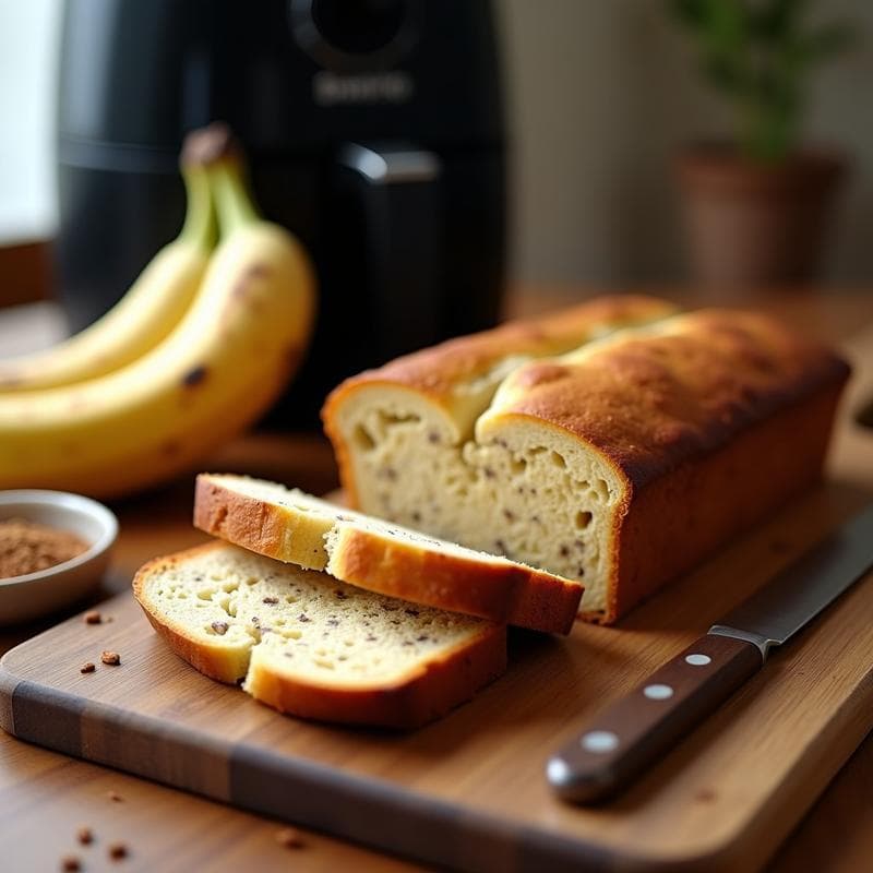 Pan de Plátano y Canela con Semillas de Chía: Desayuno Keto Sin Horno en Airfryer