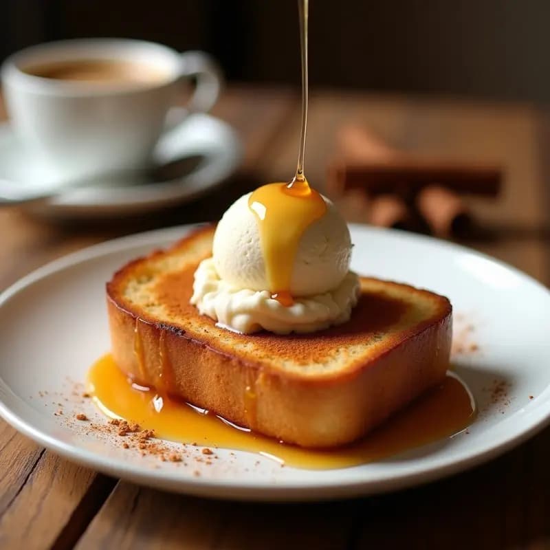 Pan de Plátano y Canela con Helado de Café: Desayuno Gourmet en 5 Minutos