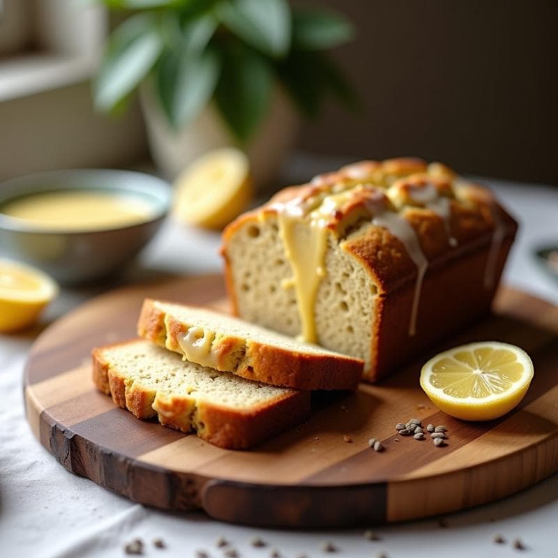 Pan de Plátano y Semillas de Chía con Glacé de Limón: Receta Sin Gluten en Olla Lenta