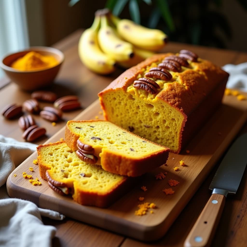 Pan de Plátano y Cúrcuma con Nueces: Desayuno vegano antiinflamatorio en Thermomix