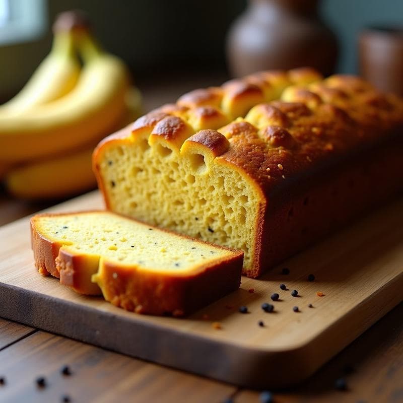 Pan de Plátano y Cúrcuma con Semillas de Amapola: Desayuno Sin Harina y Antiinflamatorio