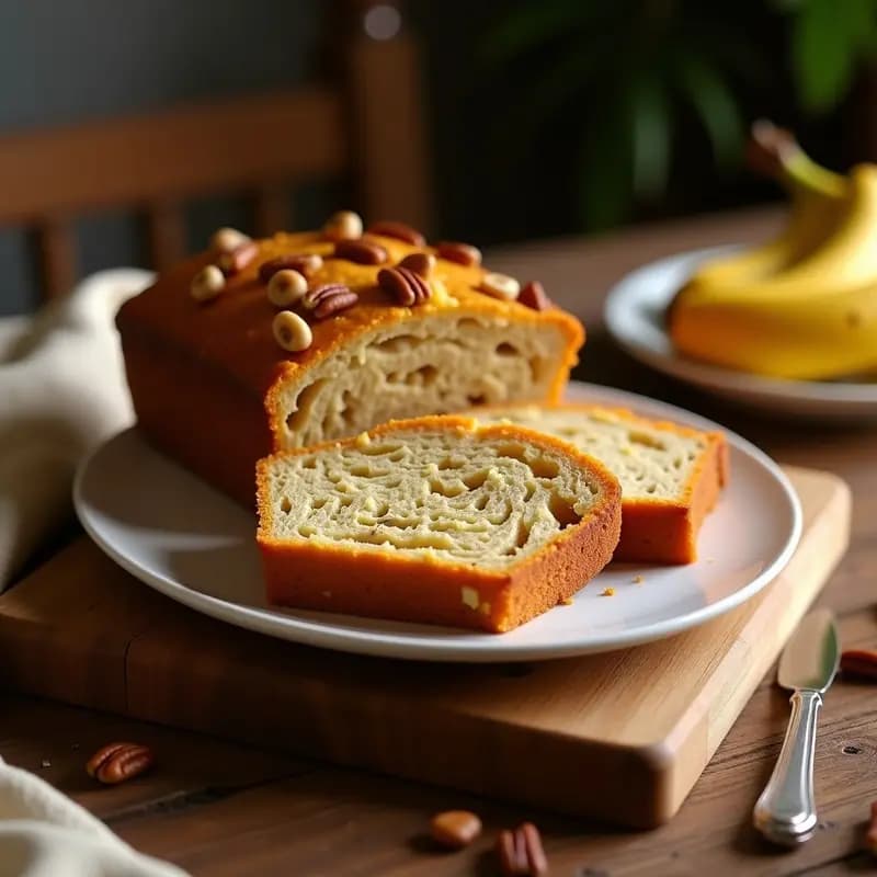 Pan de Plátano Macho con Miel de Aguave y Nueces: Desayuno Colombiano Sin Harina