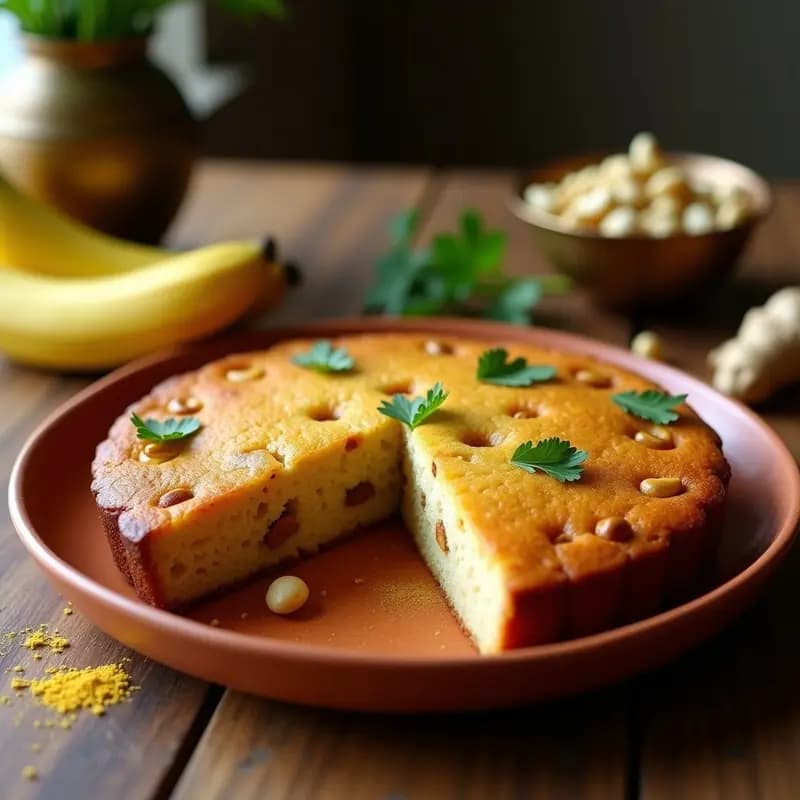 B ब्रिथड de Pan de Plátano y Nueces: Desayuno Indio Vegano con Toque Especiado