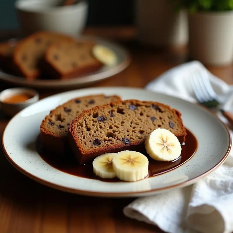 Pan de Plátano y Nuez de Pecana con Chocolate Negro: Desayuno Sin Azúcar y Rico en Fibra
