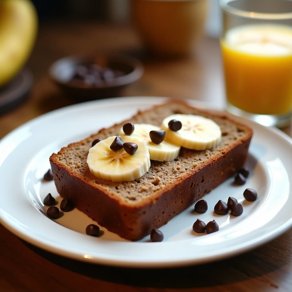 Pan de Plátano y Proteína con Chips de Chocolate 85%: Desayuno Keto y Alto en Fibra