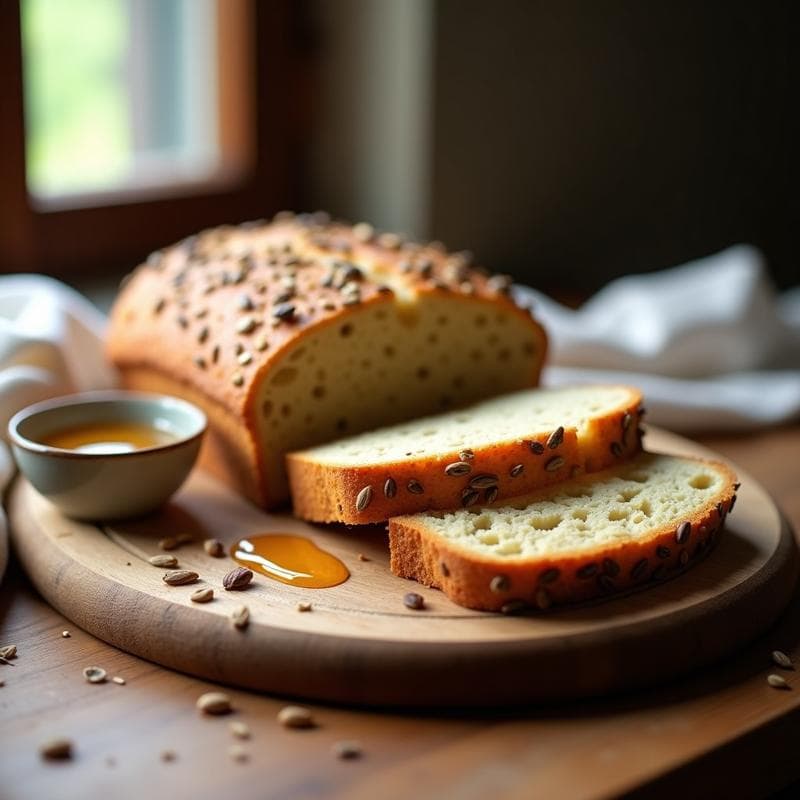 Pan de Psyllium y Semillas con Miel de Agave: Receta Sin Gluten y Alta en Fibra en 5 Minutos