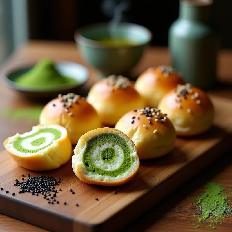 Pan de Queso Japonés con Matcha y Semillas de Sésamo: Receta Keto Sin Harina en Airfryer