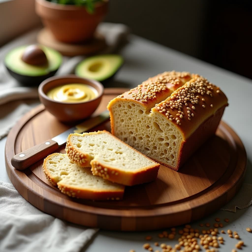 Pan de Quinoa y Semillas de Amaranto con Mantequilla de Girasol: Desayuno Sin Gluten Alto en Proteína