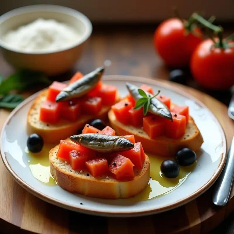 Pan con Tomate, Anchoas y Aceitunas: Receta Catalana para Tapas Rápidas