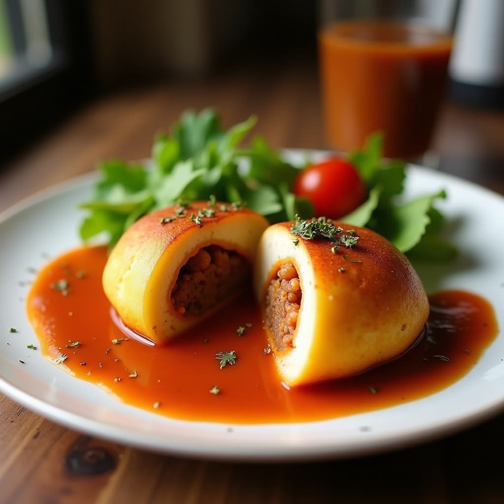 Pan de Yuca Rellena de Brava y Morcilla Vegana: Receta Colombiana Sin Gluten en Thermomix