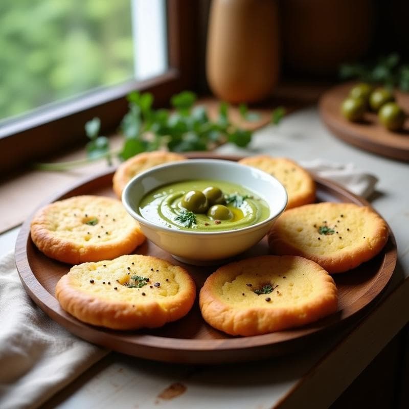 Pan de Yuca y Semillas de Chía con Dip de Aceitunas Verdes: Receta Sin Gluten y Keto