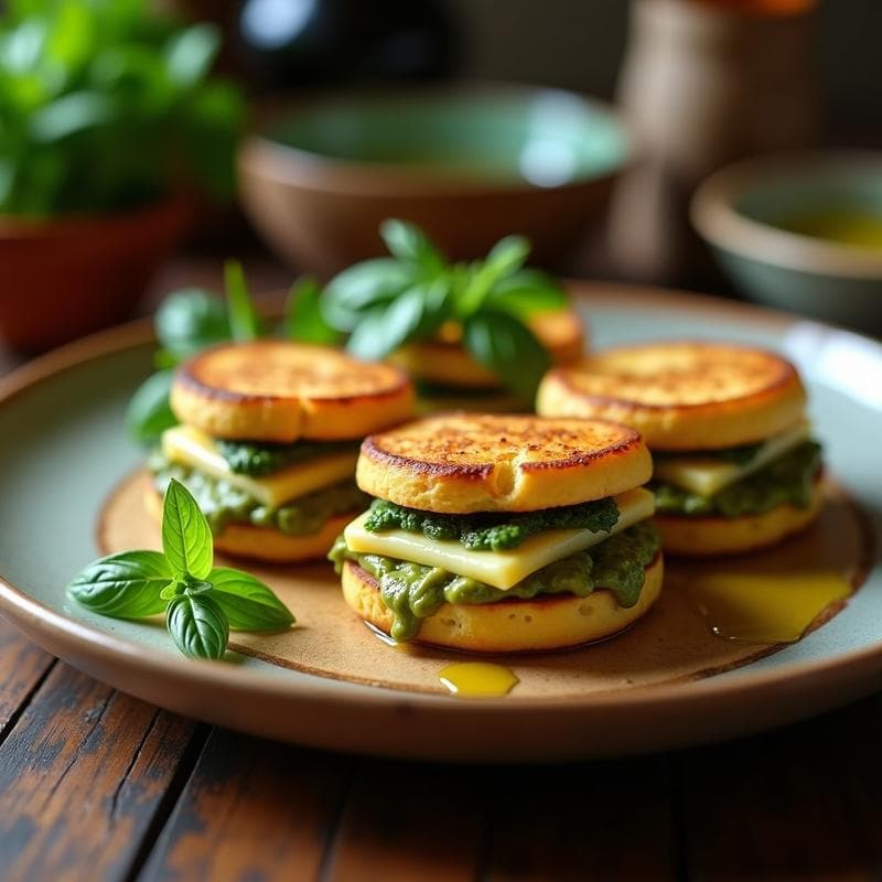 Pan de Yuca Relleno de Queso halloumi y Pesto de Albahaca: Receta Sin Gluten de Colombia