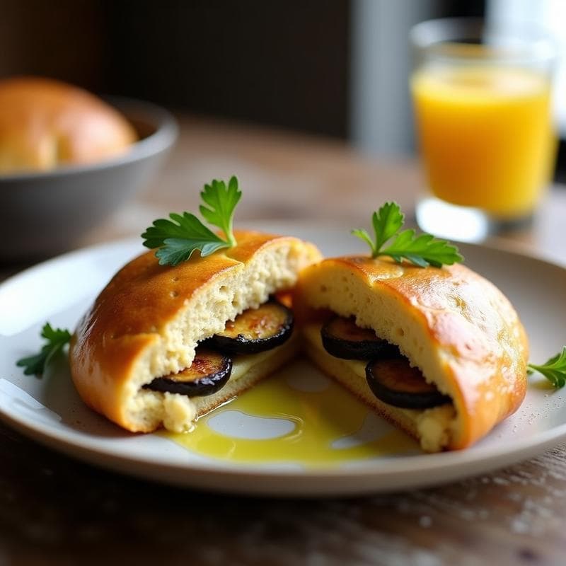 Pan de Yuca Relleno de Hummus y Berenjena: Desayuno Sin Gluten y Vegano en 15 Minutos