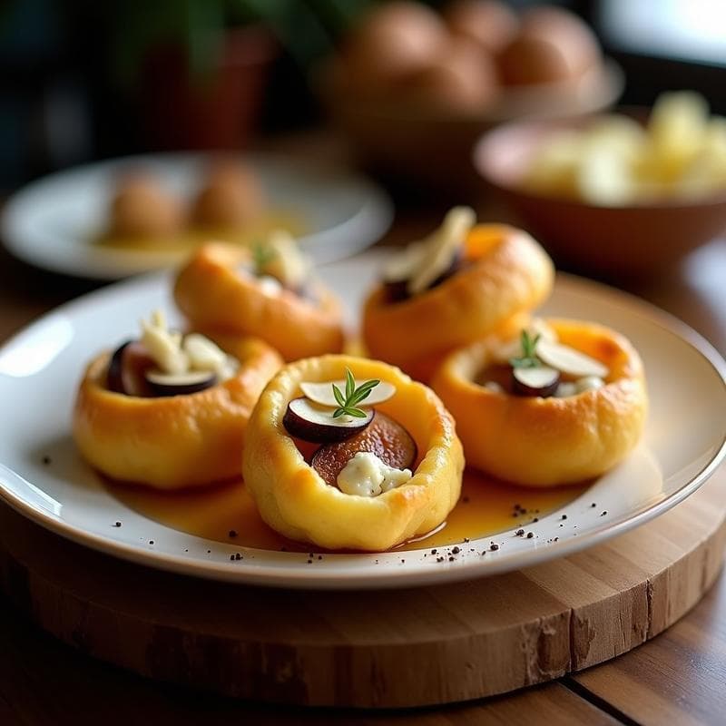 Pan de Yuca Rellena de Queso Azul y Higo Caramelizado: Entrante Colombiano Gourmet en Airfryer
