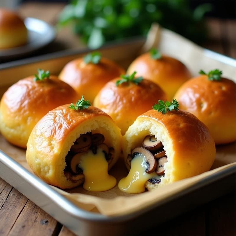 Pan de Yuca Rellena de Queso de Hebra y Champiñones: Receta Argentina Keto en Thermomix