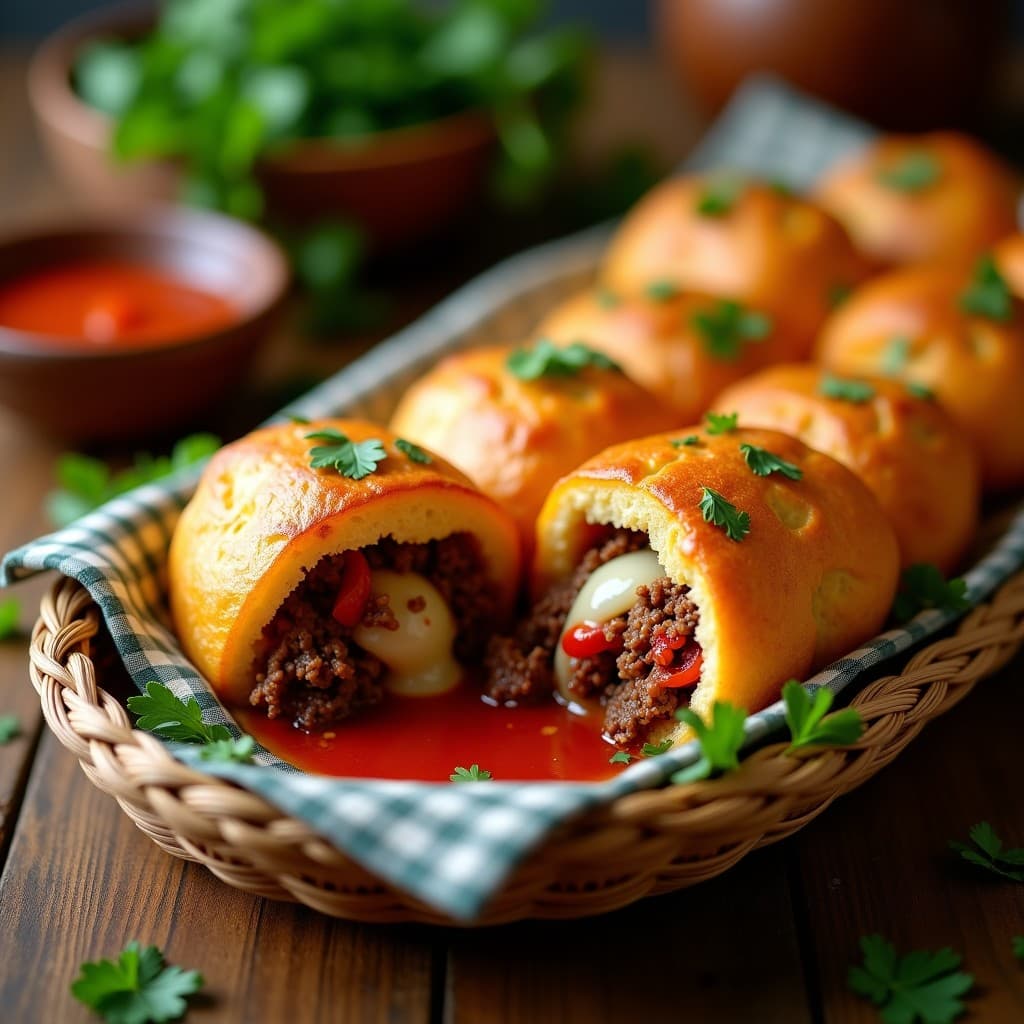Pan de Yuca Relleno de Carne de Res y Pimientos Morrones: Receta Colombiana en Airfryer