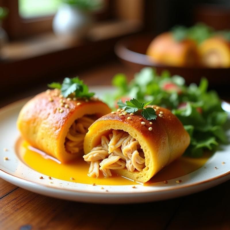 Pan de Yuca Relleno de Pollo al Ají Amarillo: Receta Peruana en Olla Express