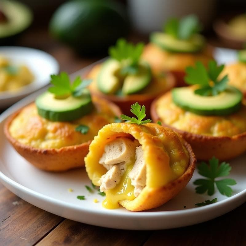Pan de Yuca Relleno de Pollo al Curry y Aguacate: Receta Colombiana Keto