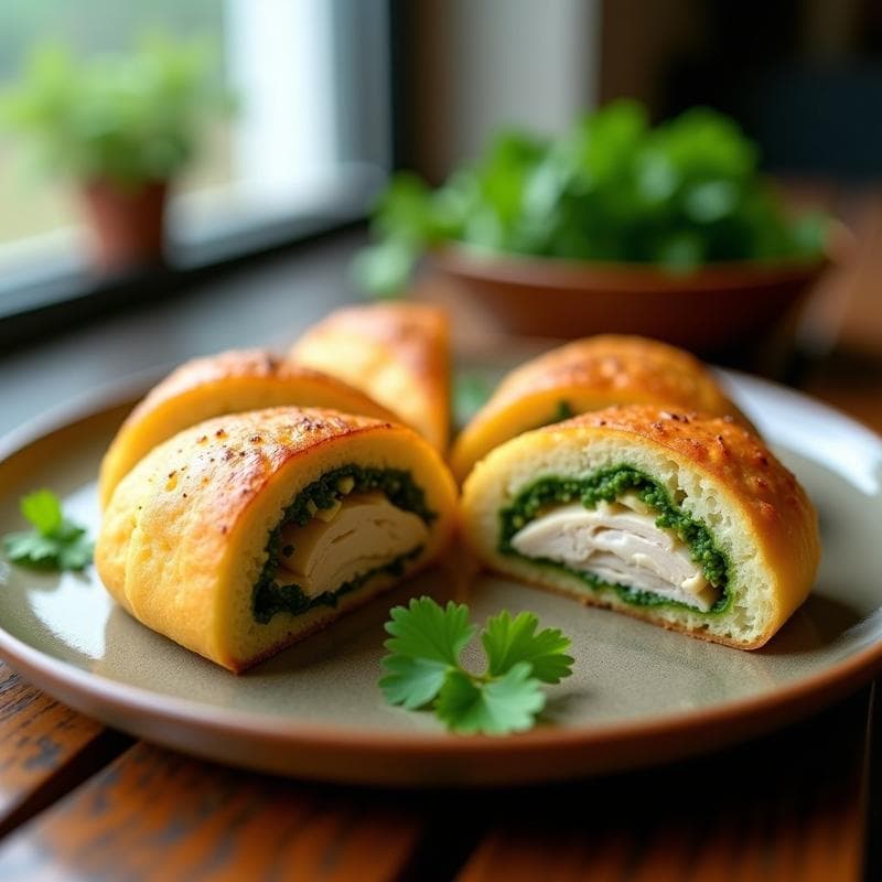 Pan de Yuca Relleno de Pollo y Pesto de Cilantro: Receta Sin Gluten y Keto en Thermomix