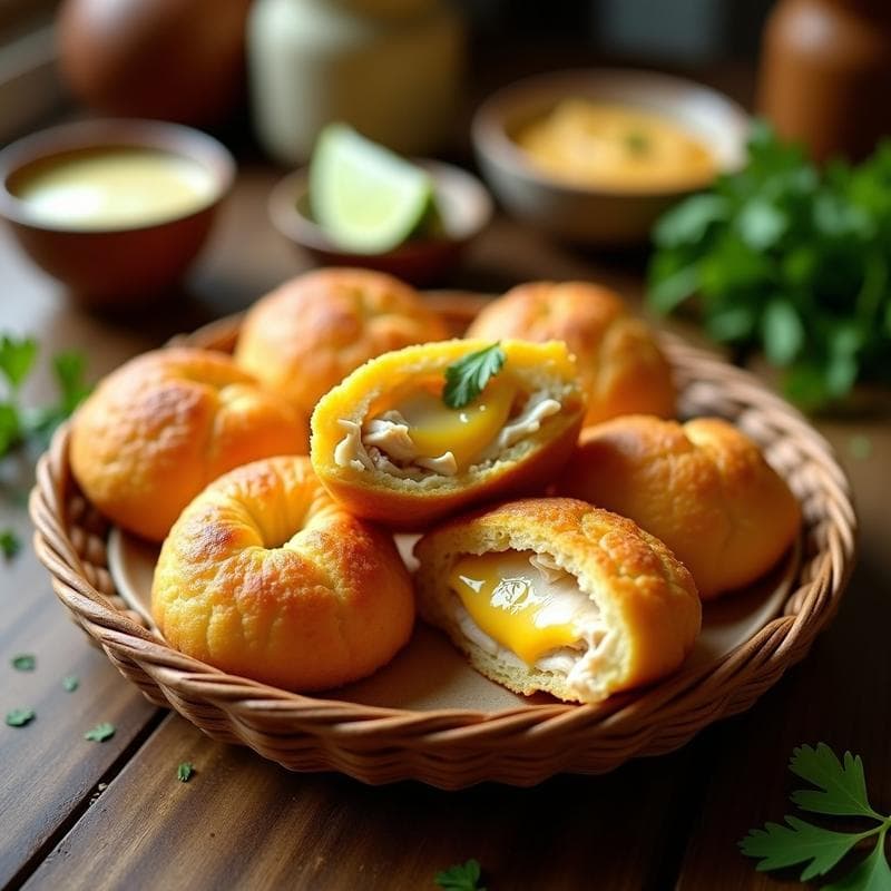 Pan de Yuca Relleno de Pollo y Queso: Receta Colombiana en Airfryer sin Freír