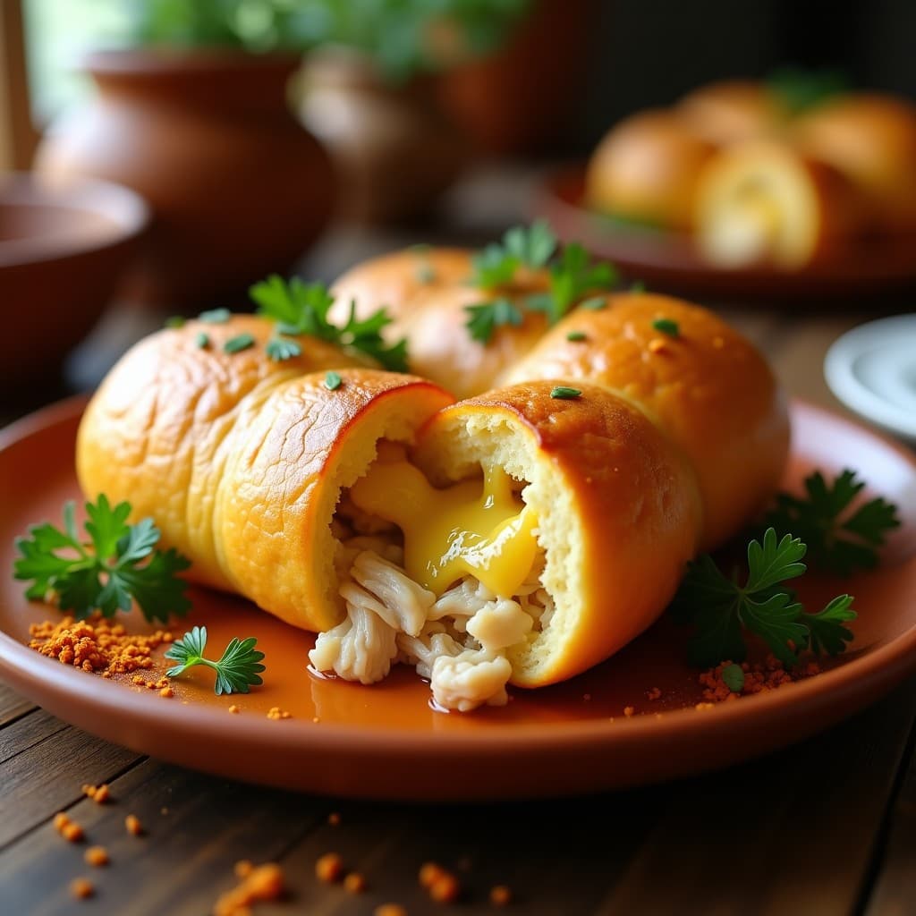 Pan de Yuca Relleno de Pollo Desmenuzado y Queso Mojareño: Receta Canaria en Olla Rápida