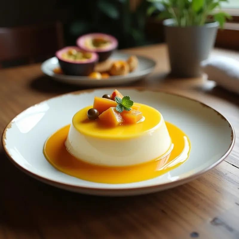 Panacotta de Coco y Maracuyá: Postre Italiano Vegano y Sin Azúcar en 4 Ingredientes
