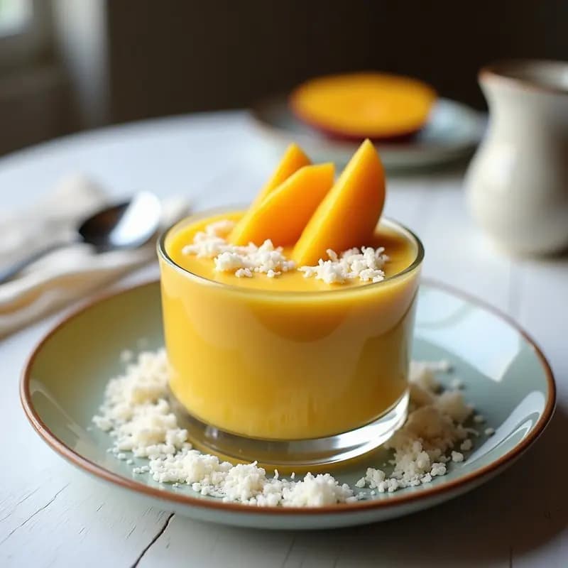 Panacotta de Mango y Chía: Postre Italiano Vegano Sin Azúcar y Sin Lactosa