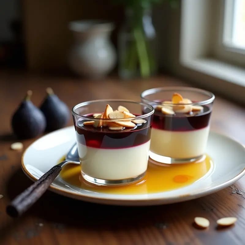 Panacotta de Vainilla y Compota de Higos Negros: Postre Italiano Sin Horno