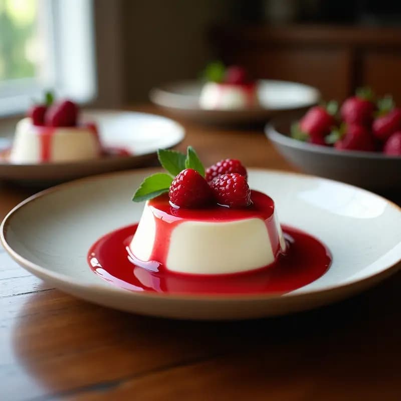 Panacotta de Vainilla con Coulis de Frambuesa: Postre Italiano Sin Horno y Sin Gluten