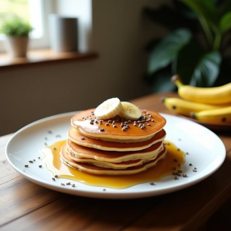 Pancakes de Harina de Altramuz: Desayuno Sin Gluten con Sirope de Dátiles en 15 Minutos