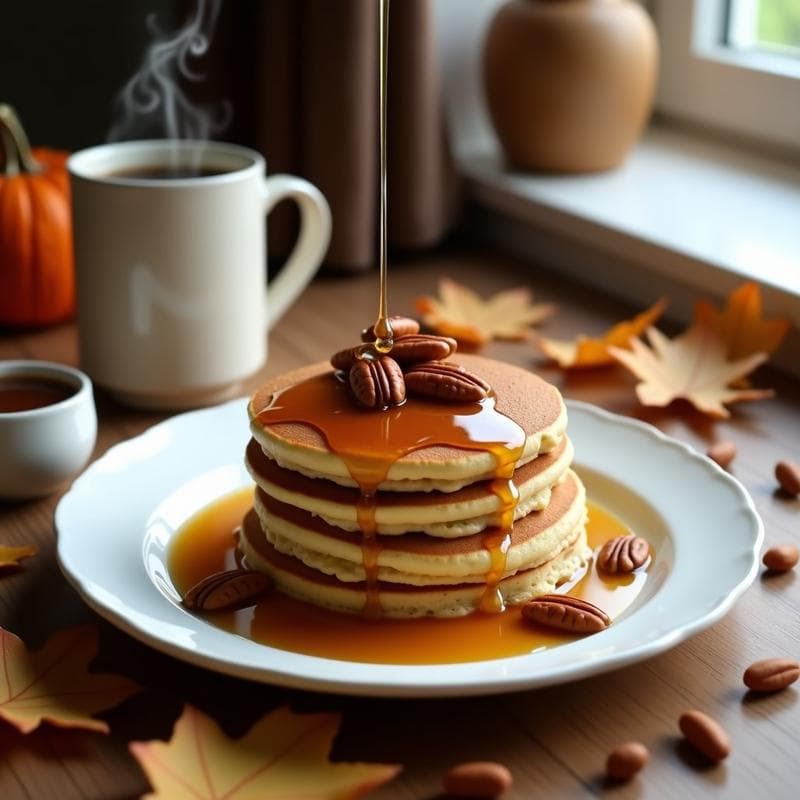 Pancakes de Avena y Puré de Calabaza con Sirope de Arce: Desayuno Otoñal Sin Harina