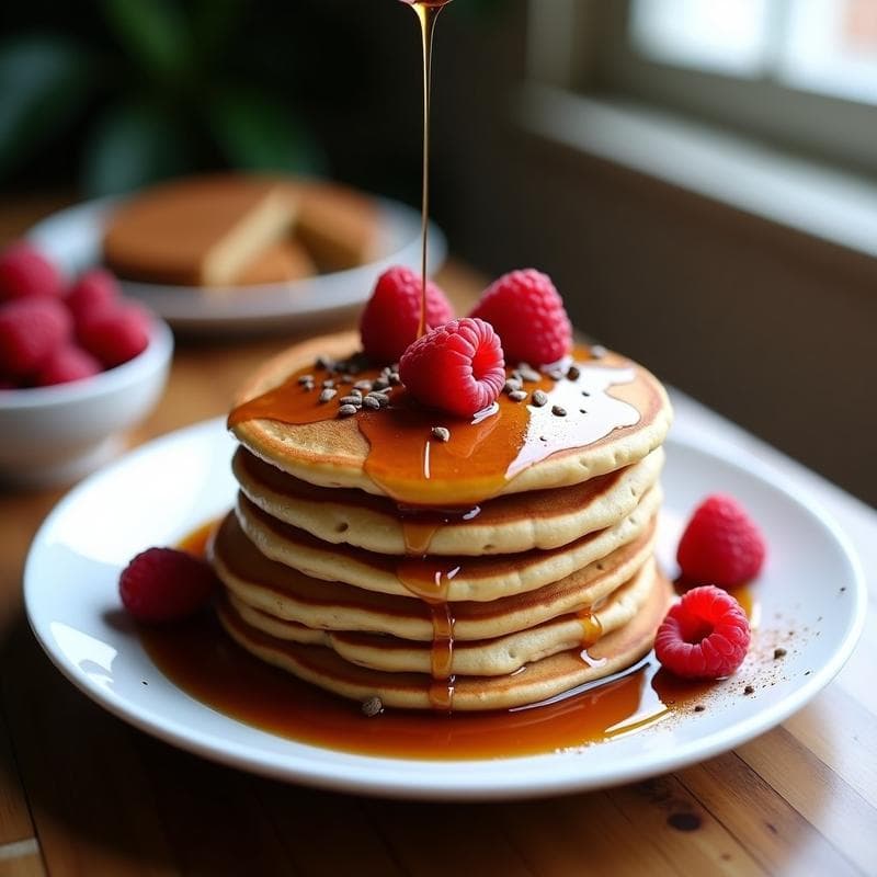 Pancakes de Avena y Proteína de Guisante: Desayuno Vegano en Thermomix con Sirope de Dátiles