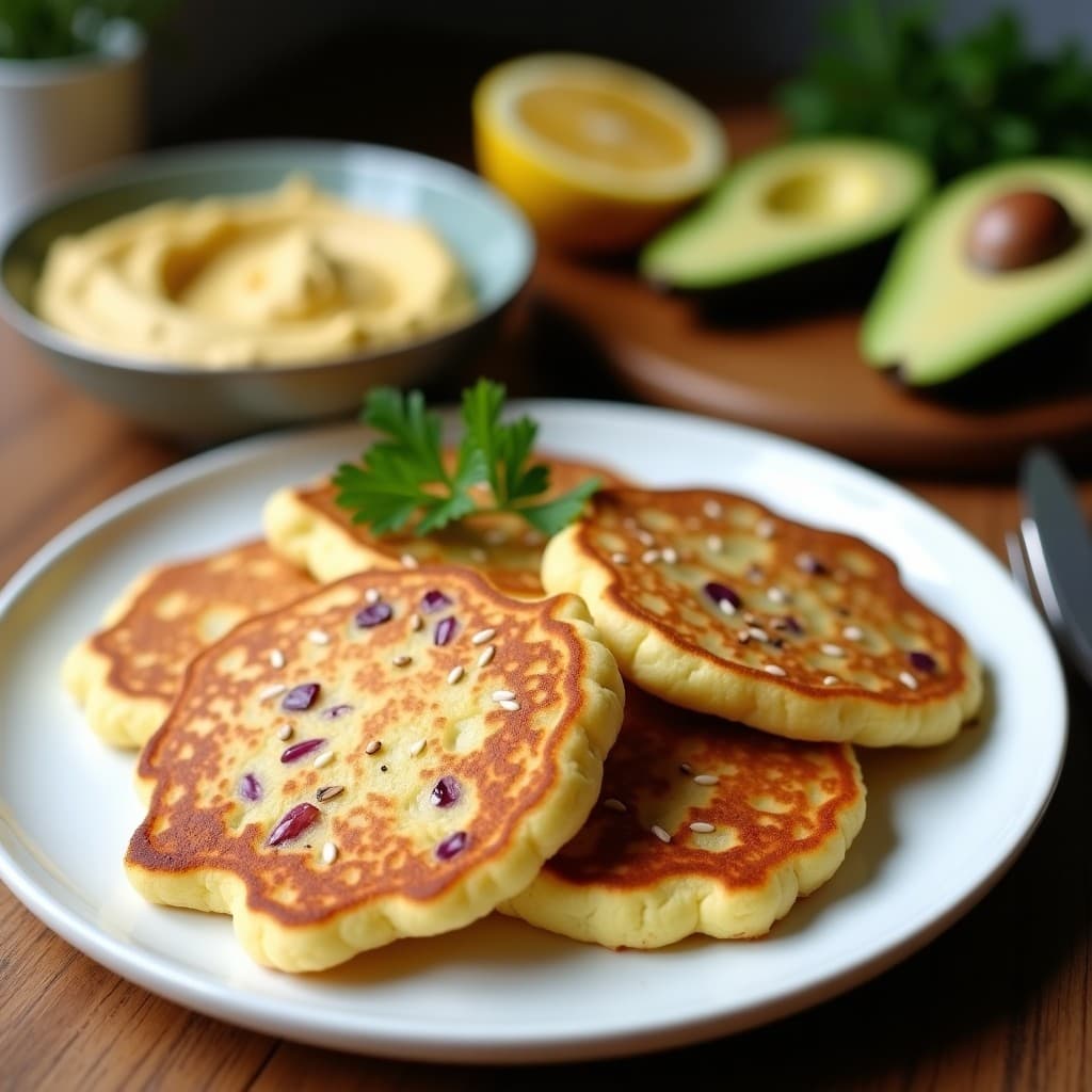 Pancakes de Coliflor y Harina de Garbanzo: Desayuno Sin Gluten y riqueza en Fibra