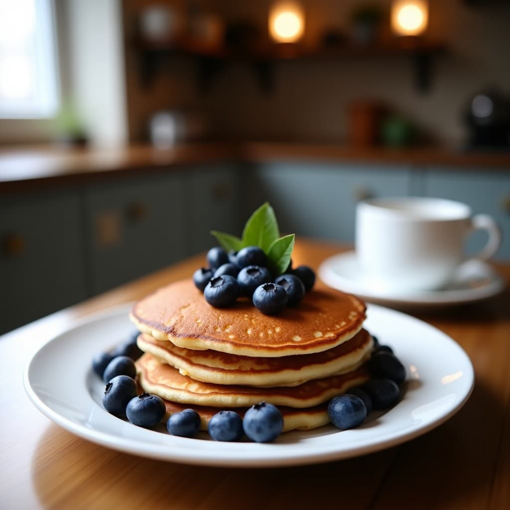 Pancakes de Harina de Castaña y Arándanos Rojos: Desayuno Sin Gluten y Rico en Fibra