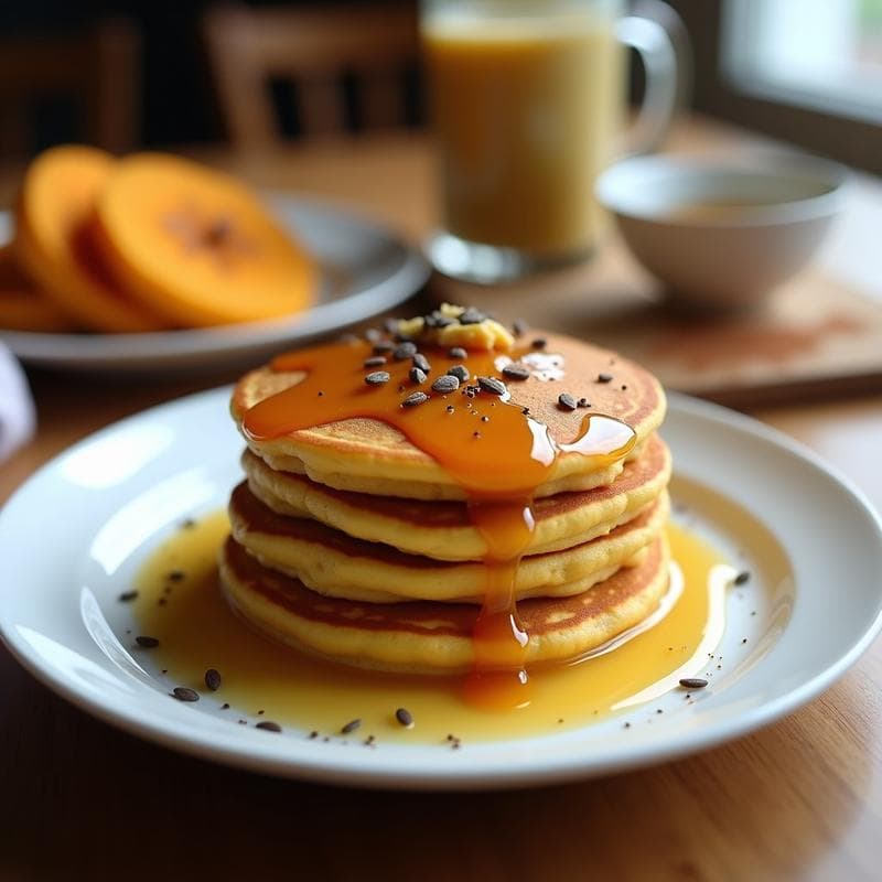 Pancakes de Harina de Castaña y Puré de Calabaza: Desayuno Keto Sin Lácteos en Thermomix