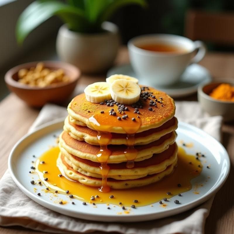 Pancakes de Harina de Garbanzo y Cúrcuma: Desayuno Vegano y Antiinflamatorio