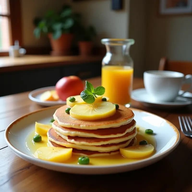 Pancakes Holandeses de Queso Edam y Manzana: Desayuno Salado Sin Harina en Sartén