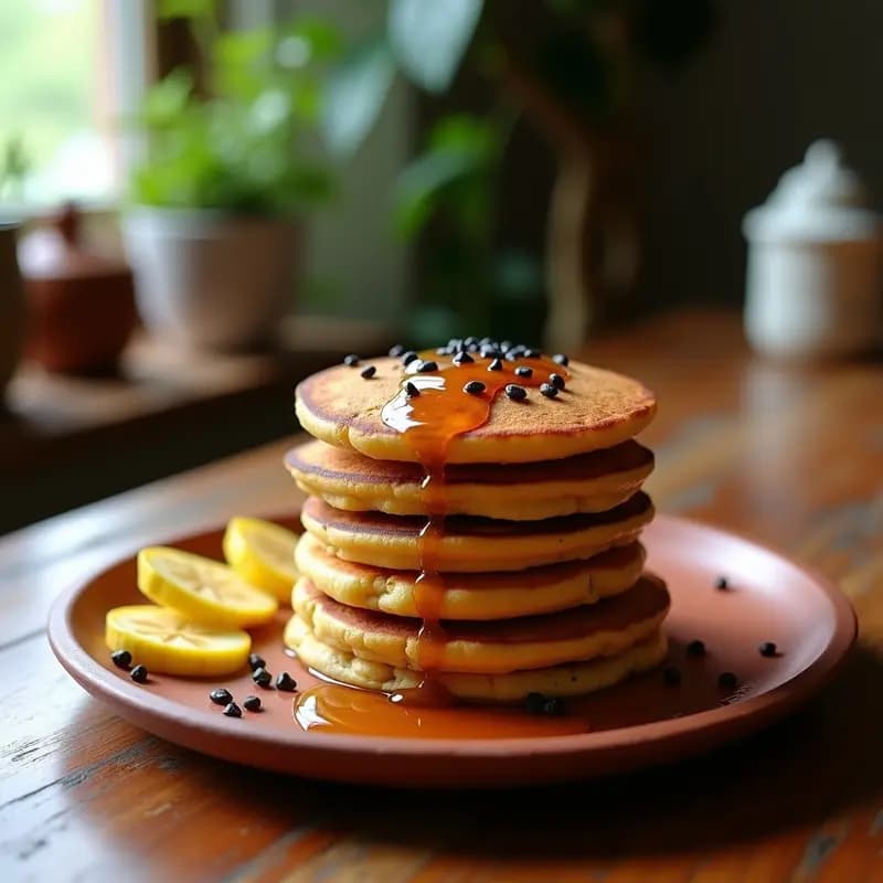 Pancakes de Harina de Lenteja Roja y Plátano Macho: Desayuno Indio Sin Harina y Alto en Fibra