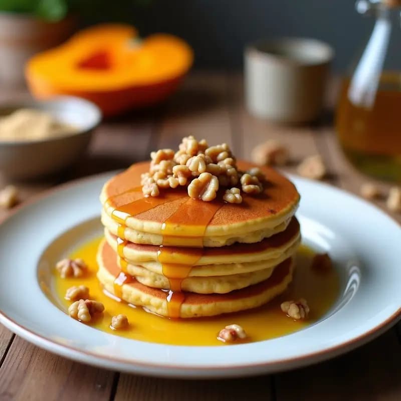 Pancakes de Harina de Lentejas y Calabaza Butternut: Desayuno Vegano y Sin Gluten en Airfryer