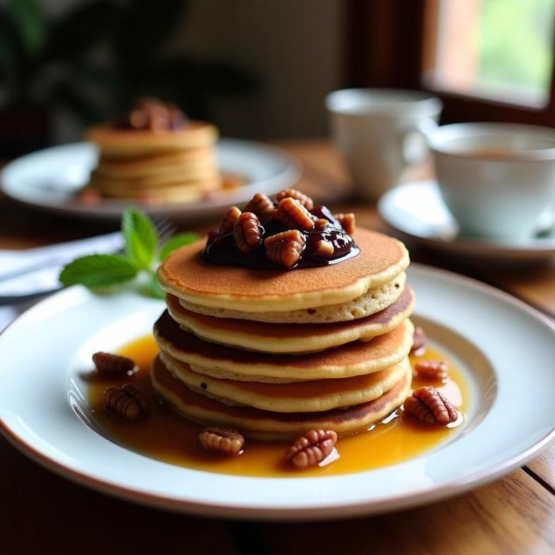 Pancakes de Harina de Lentejas con Compota de Higos y Nueces: Desayuno Vegano y Alto en Fibra