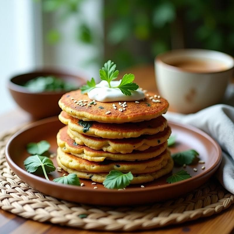 Pancakes de Lentejas Rojas y Espinacas: Desayuno Indio Keto Sin Harina en 12 Minutos